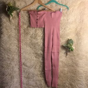 NWOT Meek Pink Matching Top/Leggings Set Small